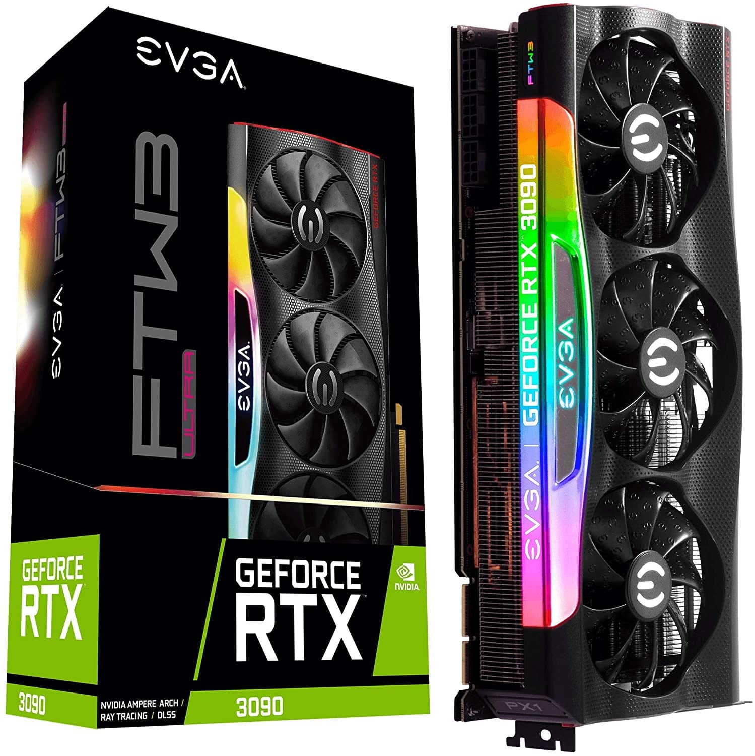 EVGA GeForce RTX 3090 FTW3 Ultra Gaming Graphic Card, Black